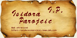 Isidora Parojčić vizit kartica